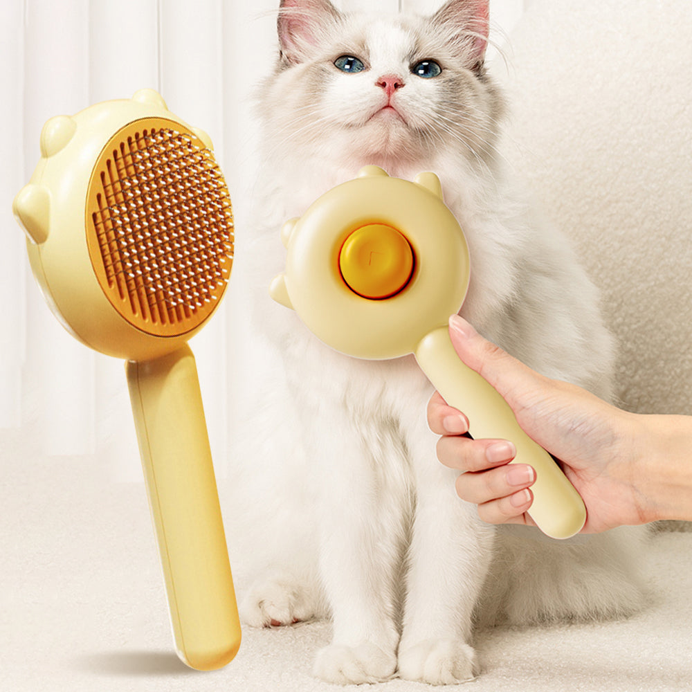 Magic Hair Removal Massage Brush for pets, featuring a soft grooming surface for gentle fur removal and massage.