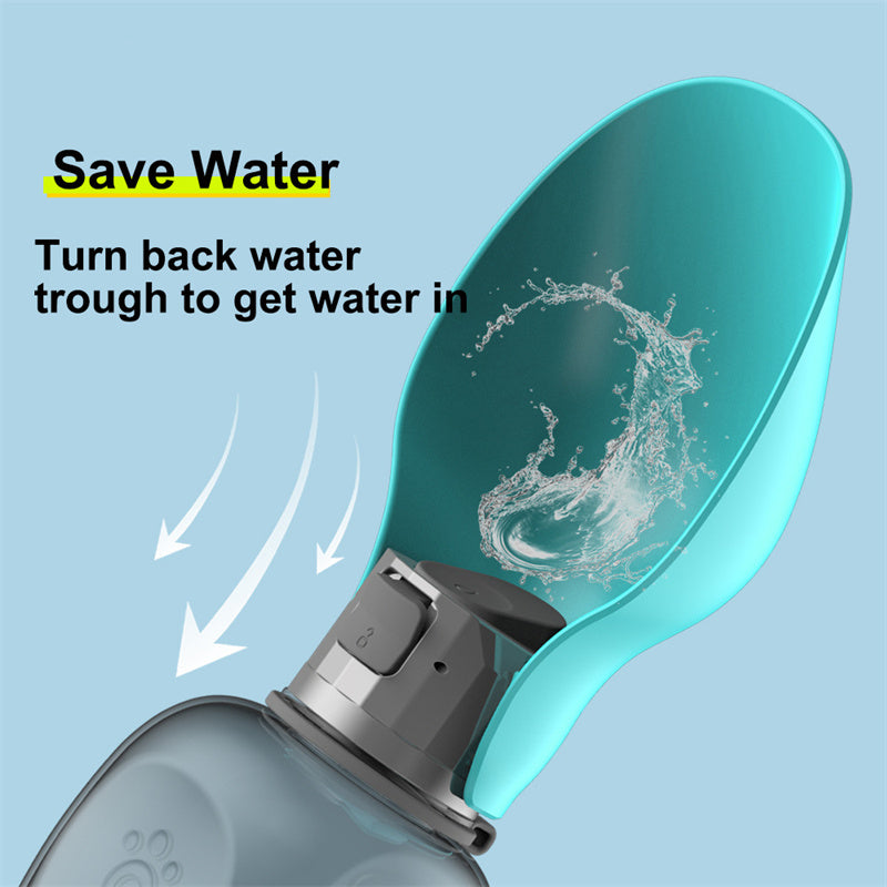 Portable Dog Water Bottle with Built-in Bowl