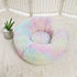 Round Plush Pet Bed with Raised Edges for Cats and Dogs
