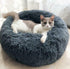 Round Plush Pet Bed with Raised Edges for Cats and Dogs