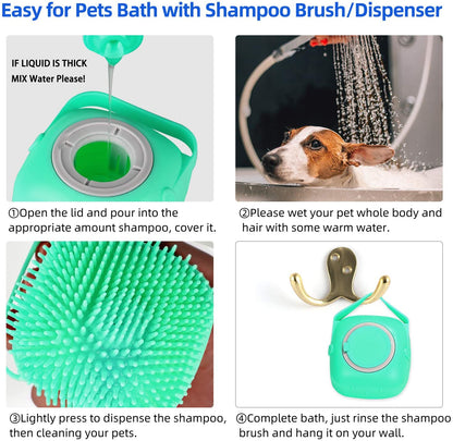 Pet Shampoo Massage Brush for Grooming
