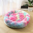 Round Plush Pet Bed with Raised Edges for Cats and Dogs