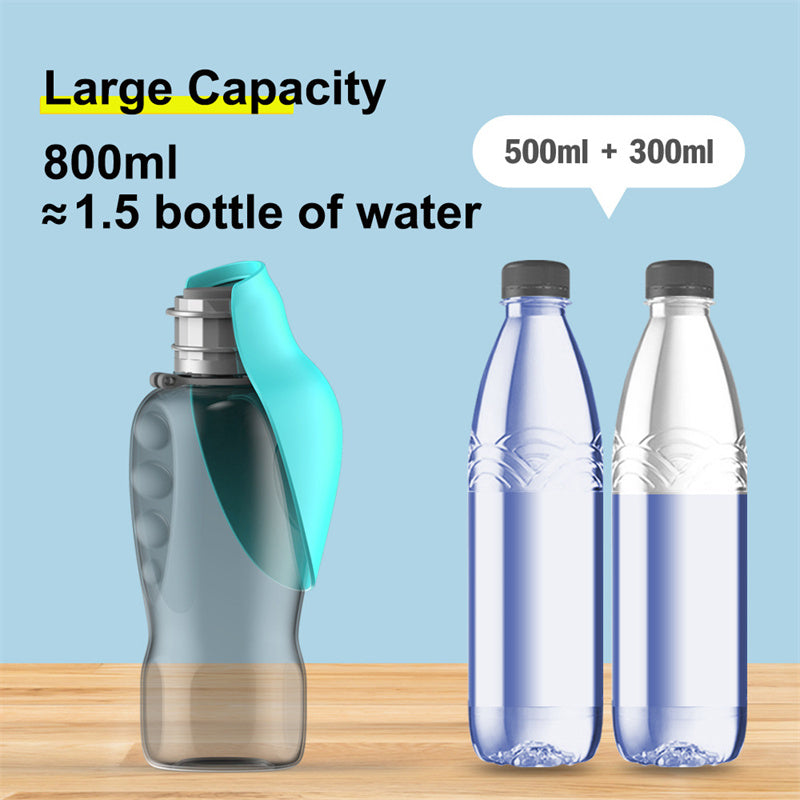 Portable Dog Water Bottle with Built-in Bowl