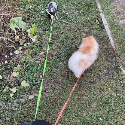 Retractable Double Dog Leash with LED Light