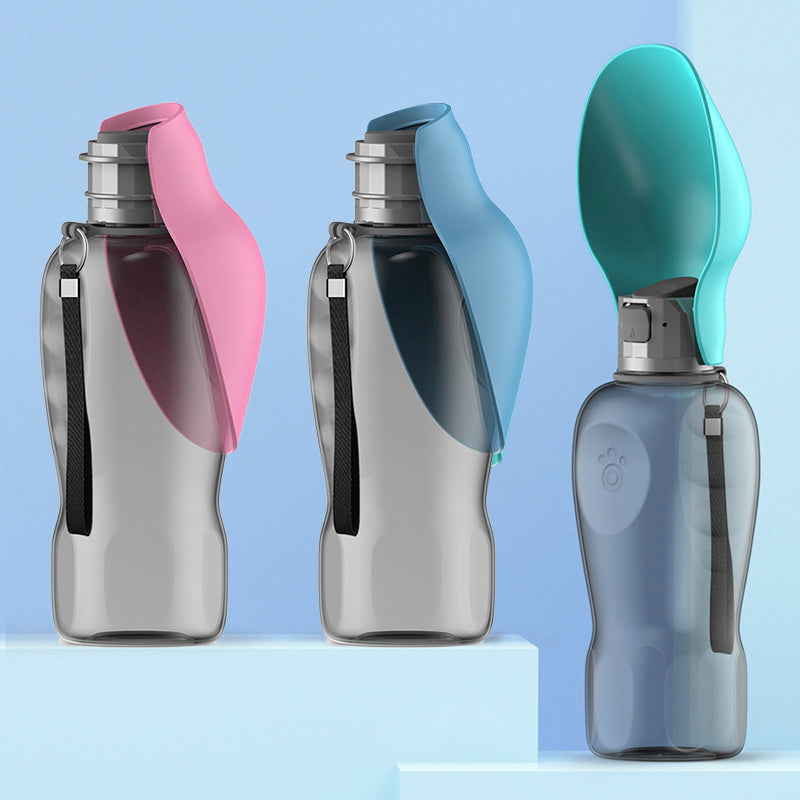 Portable Dog Water Bottle with Built-in Bowl