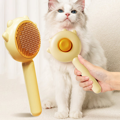 Magic Hair Removal Massage Brush for pets, featuring a soft grooming surface for gentle fur removal and massage.