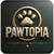 A square black plaque or sign with rounded corners, featuring a raised gold paw print inside a gold circle above the word 'PAWTOPIA' in large metallic gold letters. Smaller gold text reads 'HAPPY PETS, HAPPY LIFE' with a small heart below.
